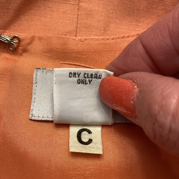 Ann Taylor Loft woman’s orange / peach sleeveless linen / rayon blend dress 14 - Picture 9 of 12